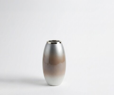 Vase Velino B22 x T22 x H44 cm Glas Mokka Opal Handgemacht