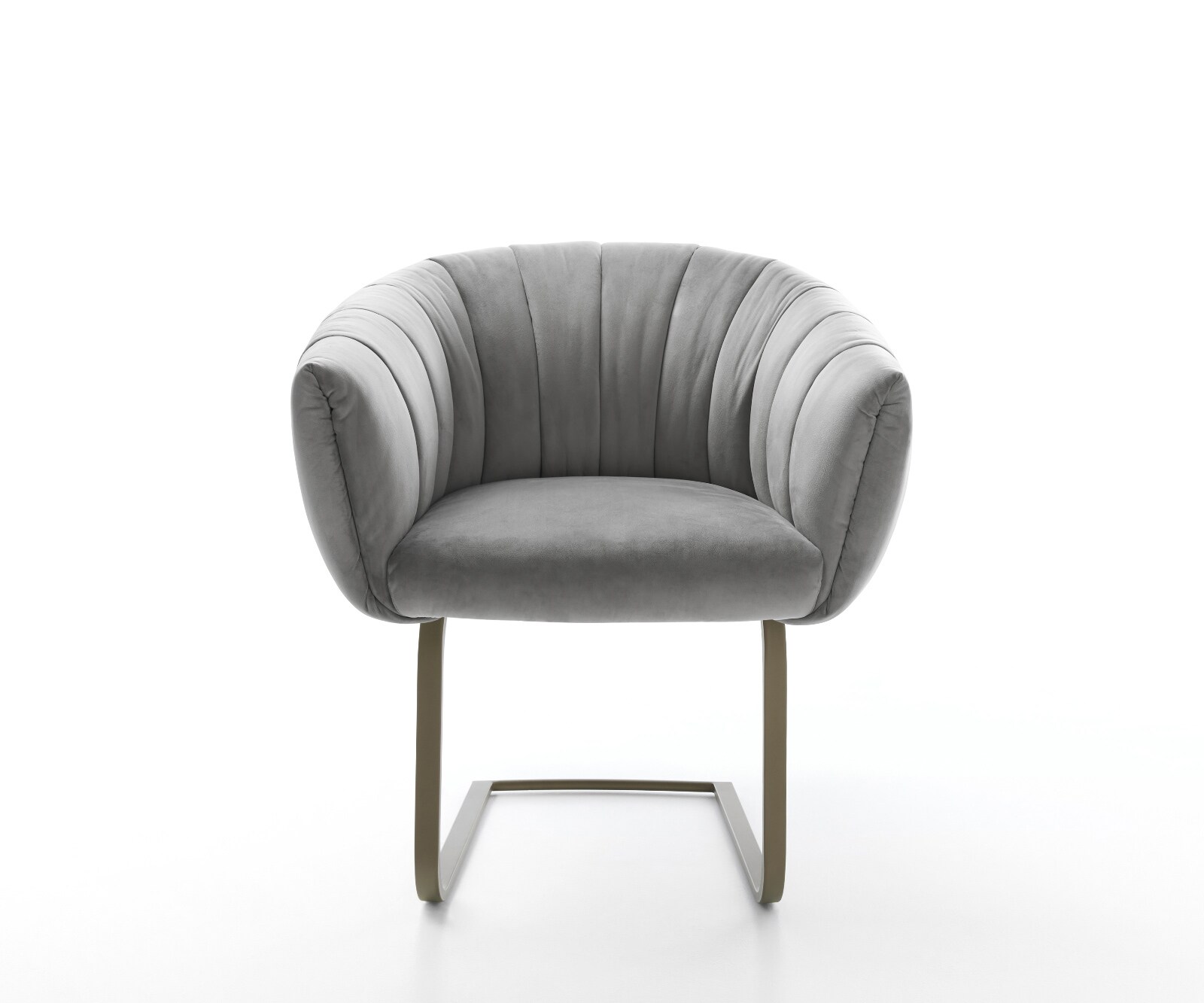 Cantilever Jada-Flex velours gris pied cantilever plat aspect titane ressorts ensachés 1