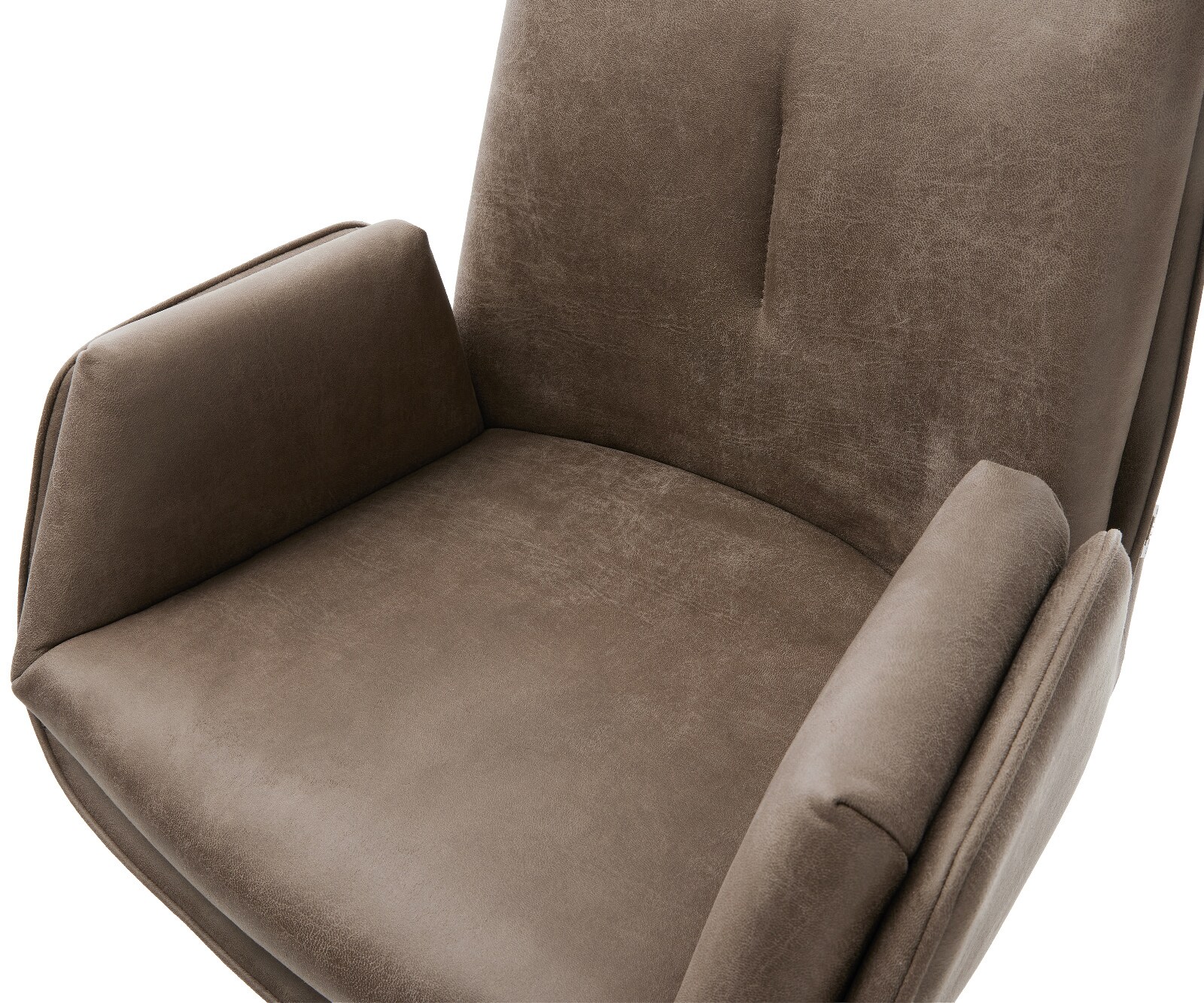 Barstuhl Clea-Flex Mikrofaser Taupe Vintage Drehfuß höhenverstellbar Metall Schwarz 4