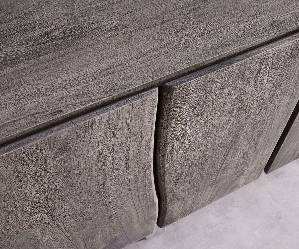 Buffet Live-Edge 220 cm acacia massif platine 6 portes 3 Buffet Live-Edge 220 cm acacia massif platine 6 portes 3