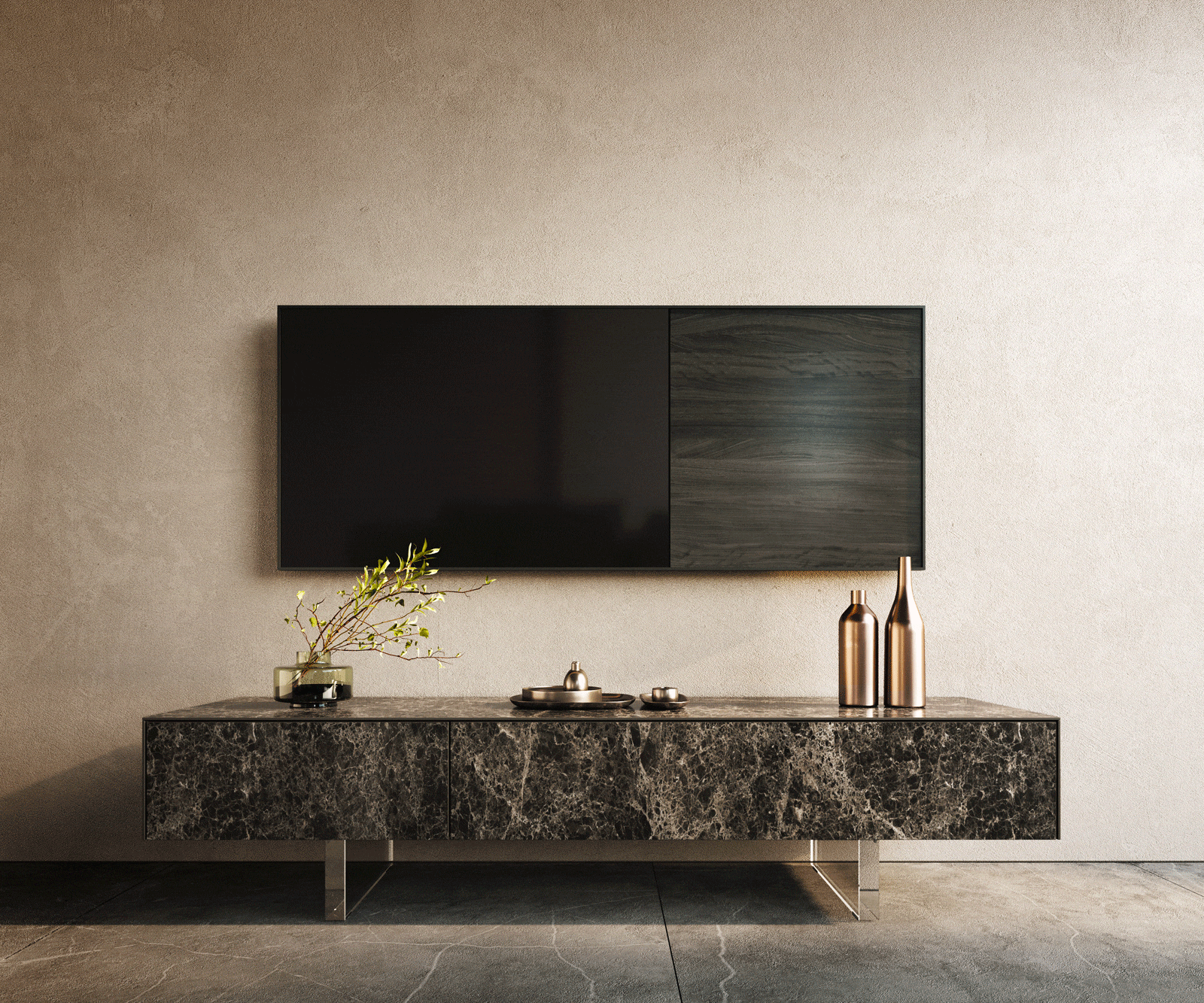 Lowboard Cuor 150 cm Keramik Laminam® Emperador Extra Lucidato Dunkelbraun 1 Klappe 1 Schubfach Fuß Schwebeoptik Acrylglas 1 Lowboard Cuor 150 cm Keramik Laminam® Emperador Extra Lucidato Dunkelbraun 1 Klappe 1 Schubfach Fuß Schwebeoptik Acrylglas 1