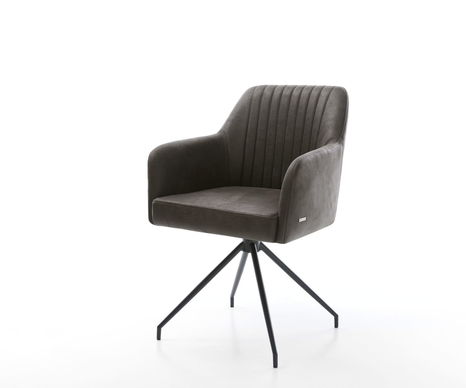 Drehstuhl Greg-Flex Anthrazit Vintage Kreuzgestell konisch Schwarz 180° drehbar