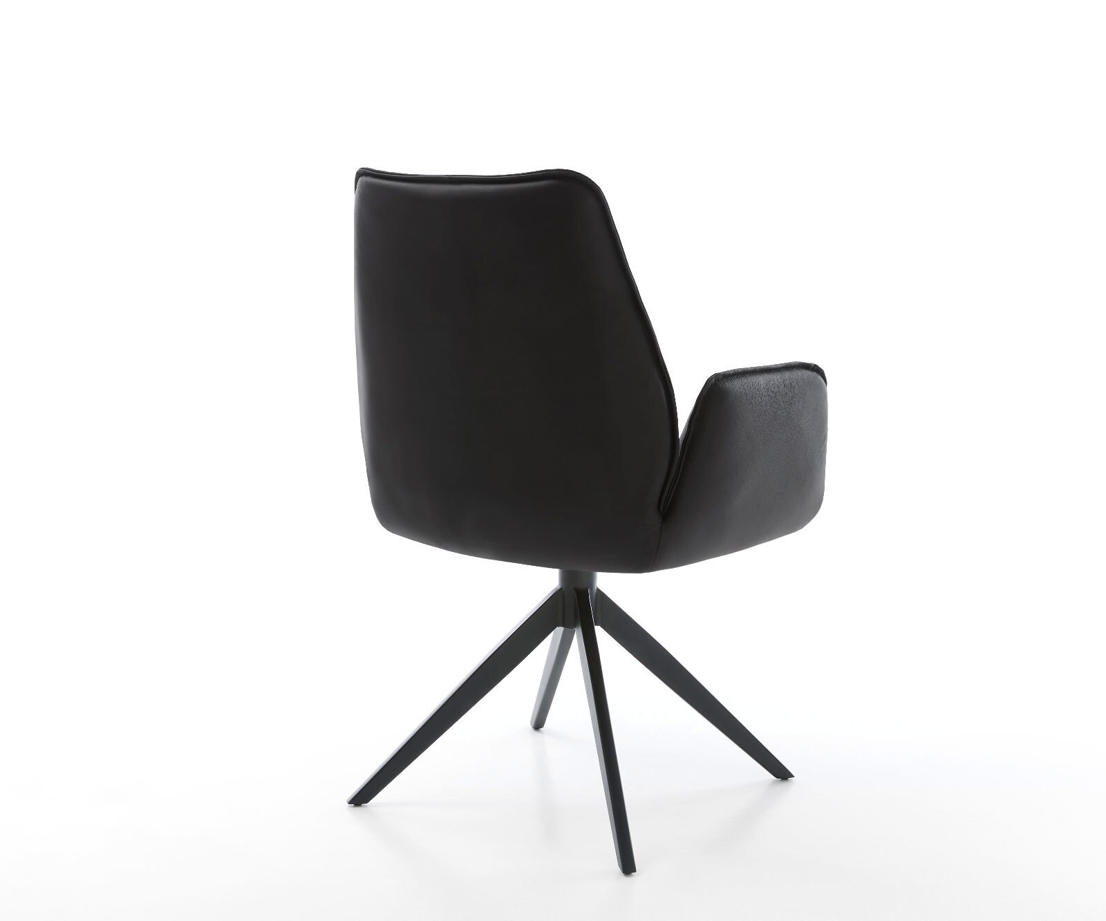 Chaise-pivotante Zoa-Flex cuir de vache noir pied croisé large noir pivotement sur 360° fonction bascule ressorts ensachés 4