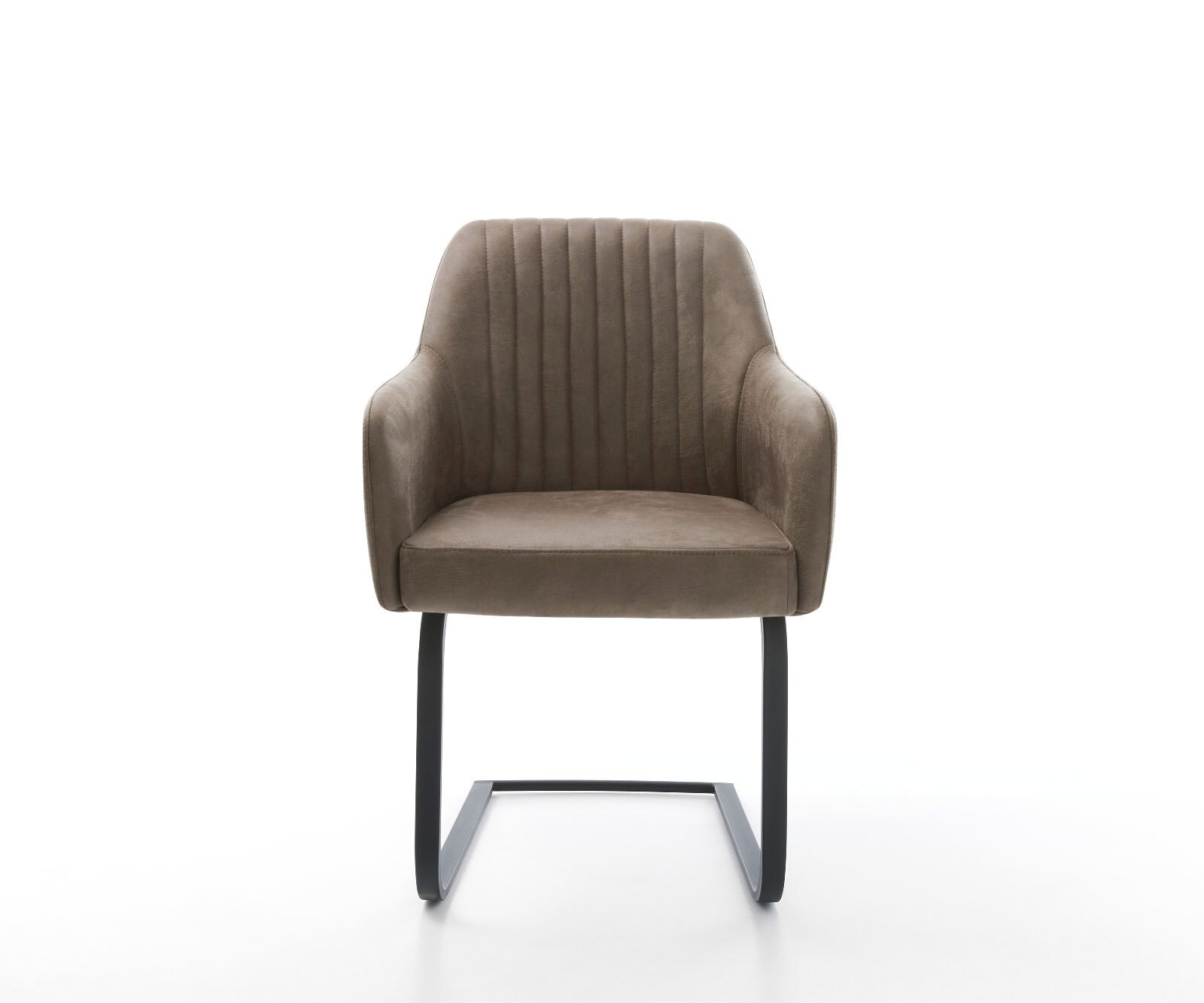 Cantilever Greg-Flex microvelours taupe vintage pied cantilever plat noir ressorts ensachés 2