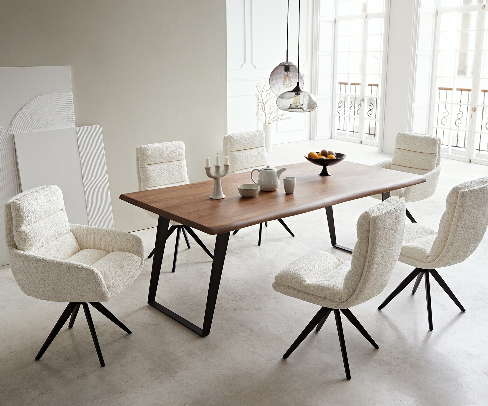 Esstisch Edge 200x100 Akazie Braun Metall Schräg Live-Edge 8