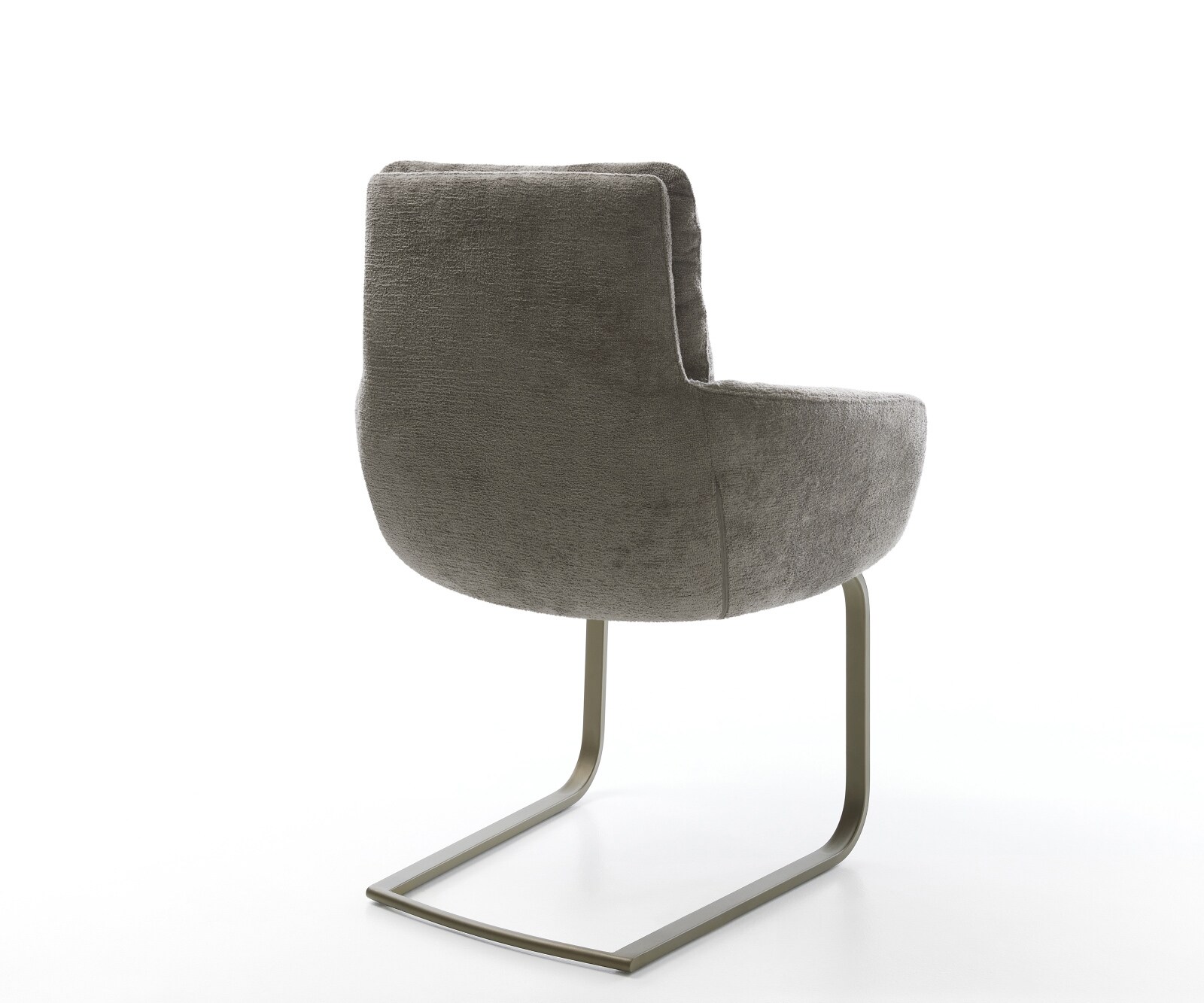 Cantilever Abelia-Flex avec accoudoirs bouclé doux couleur boue pied cantilever plat aspect titane 5