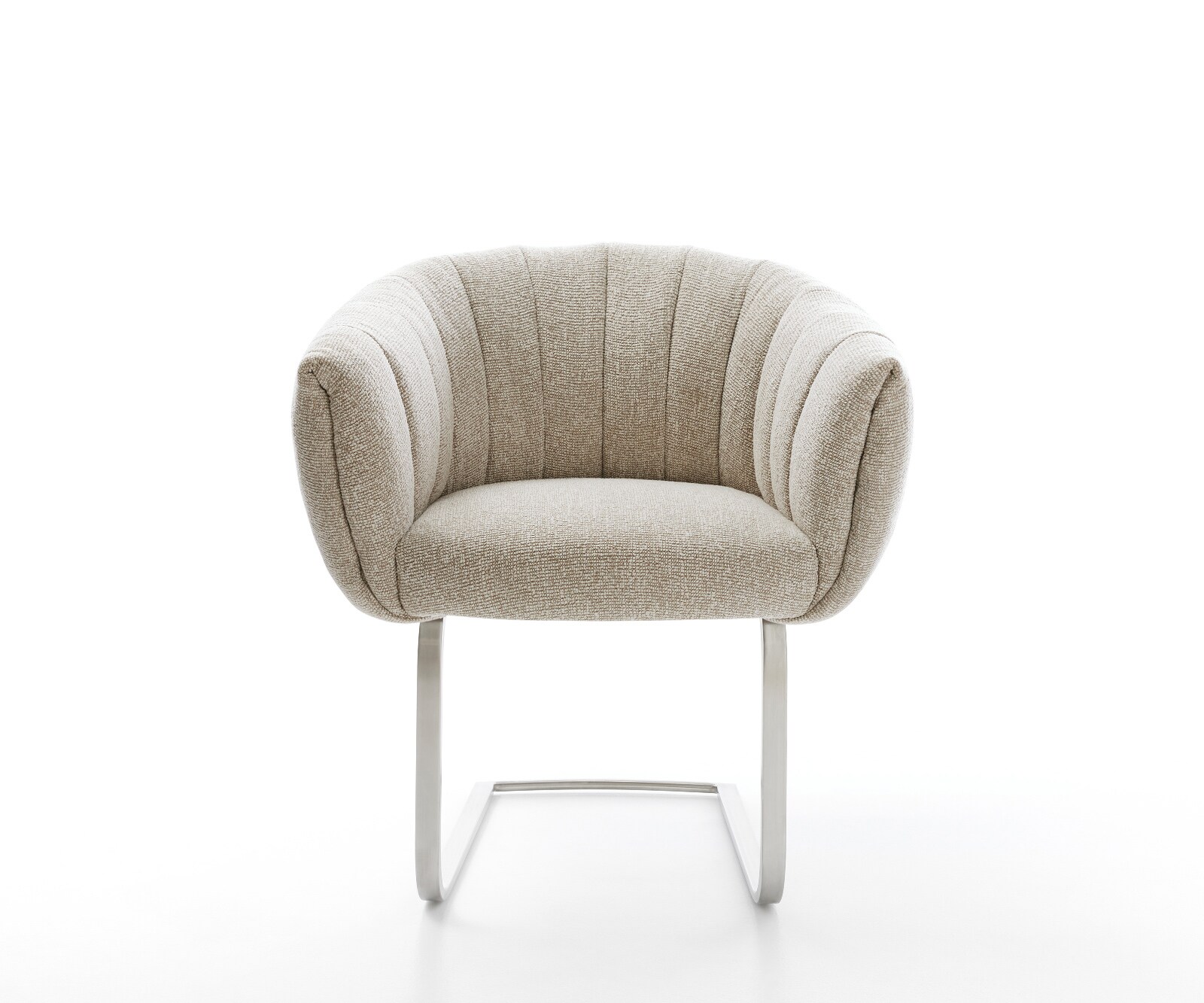 Freischwinger Jada-Flex Webstoff Soft Beige Freischwinger flach Edelstahl Taschenfederkern 1