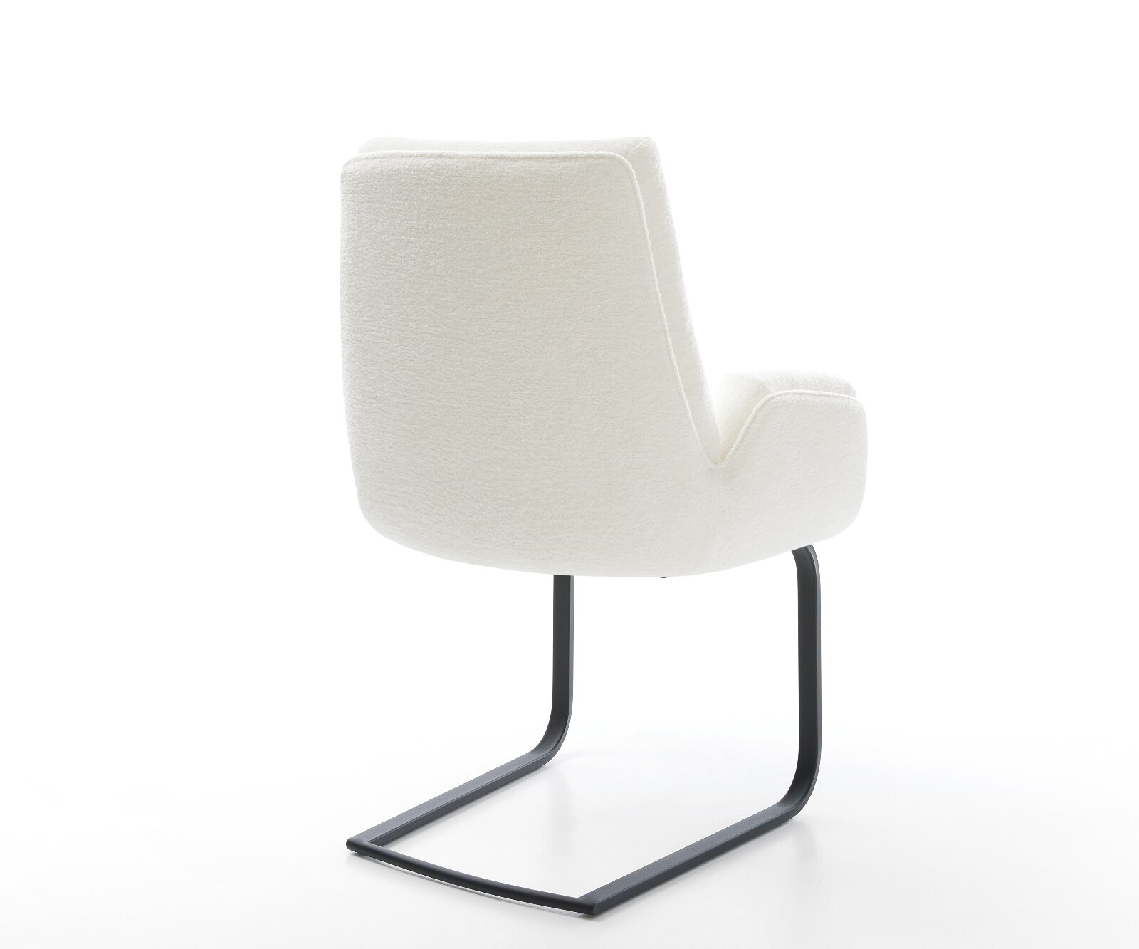Cantilever Clea-Flex bouclé doux beige pied cantilever plat noir 4