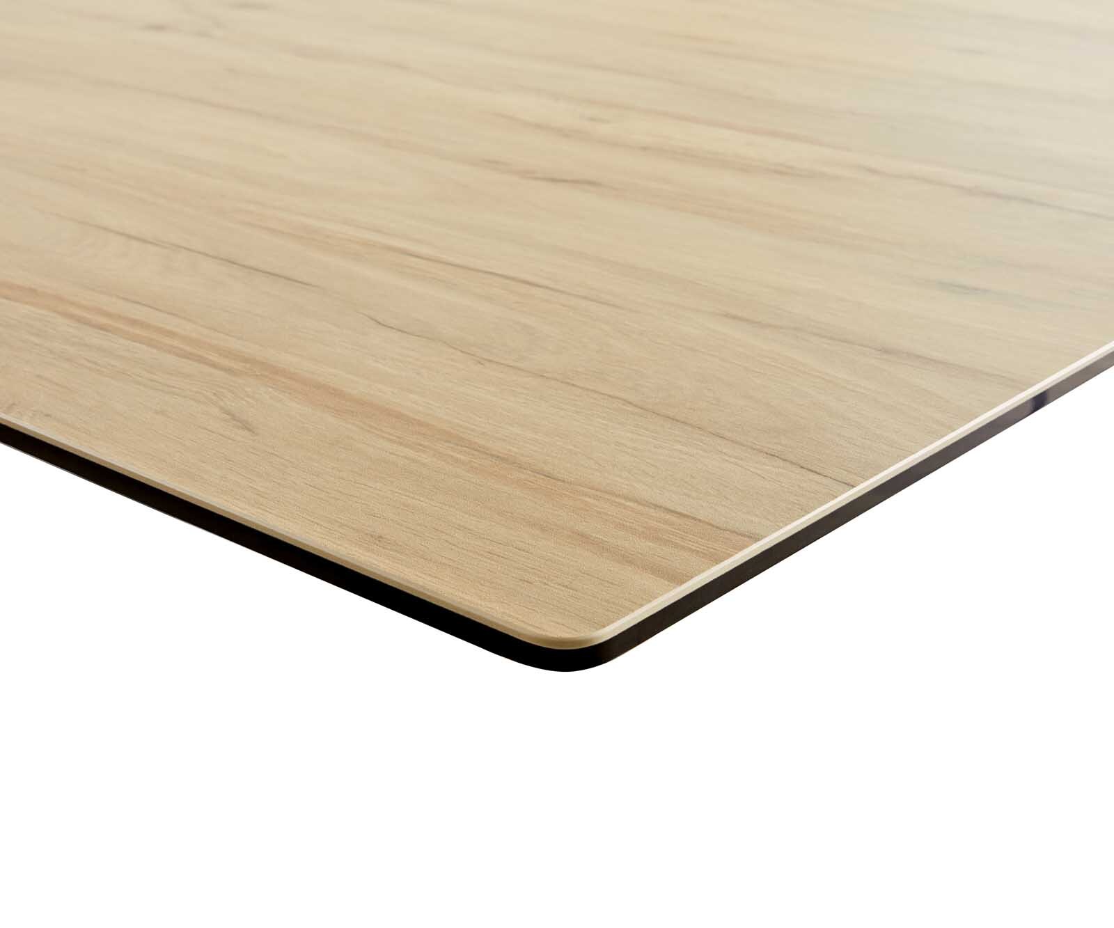 Table à manger Edge 180-220x100 Céramique Laminam® Sabbia Couleur chêne cadre en W Effet Titane Extensible 8