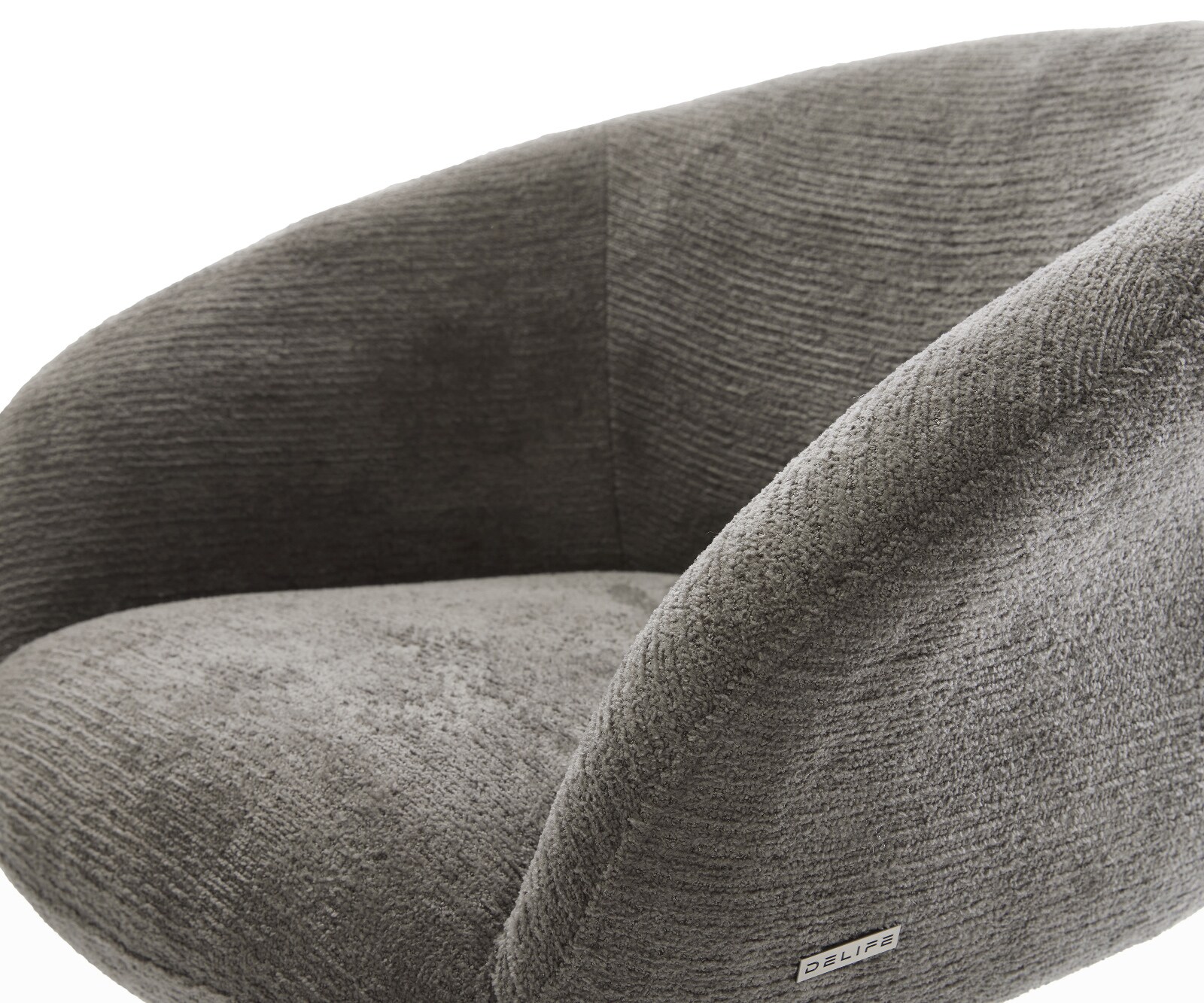 Chaise-de-salle-à-manger Vinka-Flex avec accoudoirs bouclé doux couleur boue pied trapèze acier inoxydable resorts ensachés 3
