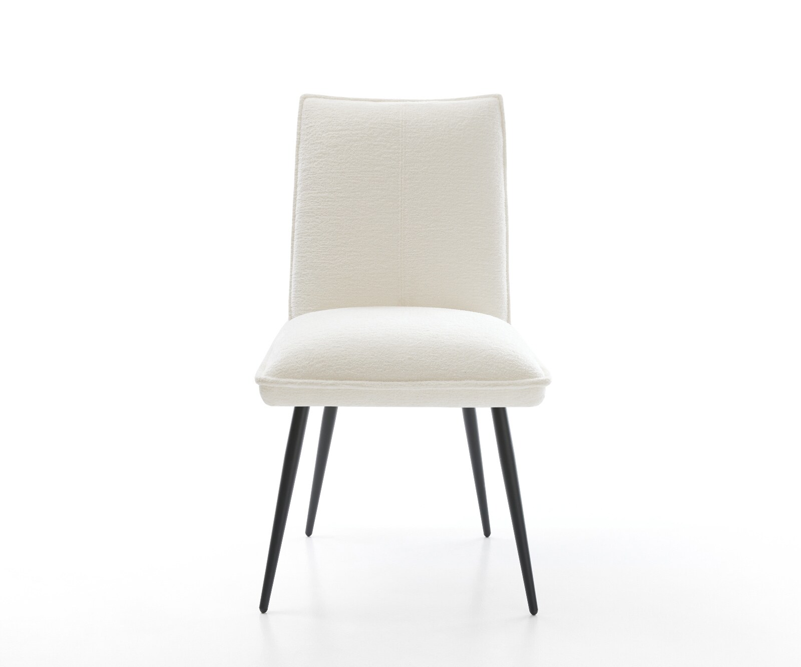 Chaise-de-salle-à-manger Lelio-Flex bouclé doux beige 4 pieds coniques noir resorts ensachés 2