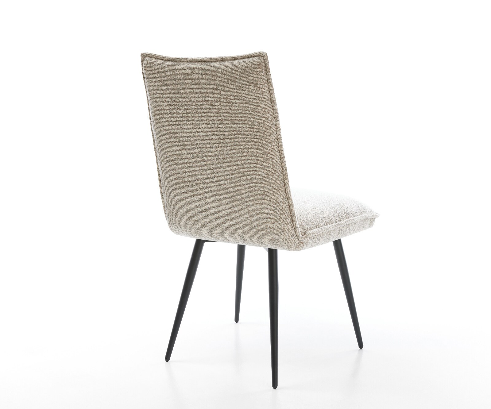 Esszimmerstuhl Lelio-Flex Webstoff Soft Beige 4-Fuß konisch Schwarz Taschenfederkern 5