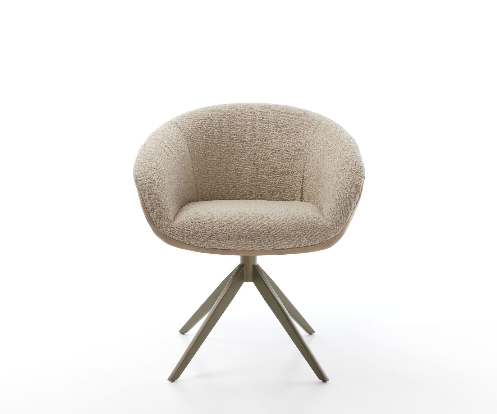 Drehstuhl Vinka-Flex mit Armlehnen Materialmix Schlamm Kreuzgestell breit Effektfinish Titan 360° drehbar Wippfunktion Taschenfederkern 1