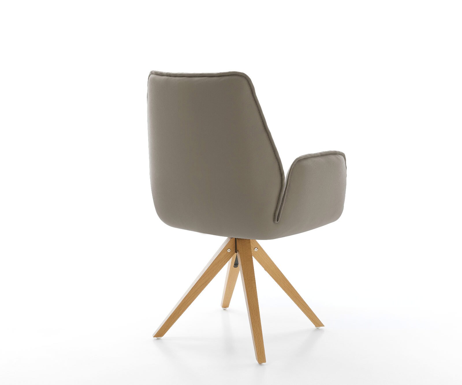 Chaise-de-salle-à-manger Zoa-Flex cuir de vache couleur boue pied en bois angulaire naturel ressorts ensachés 4