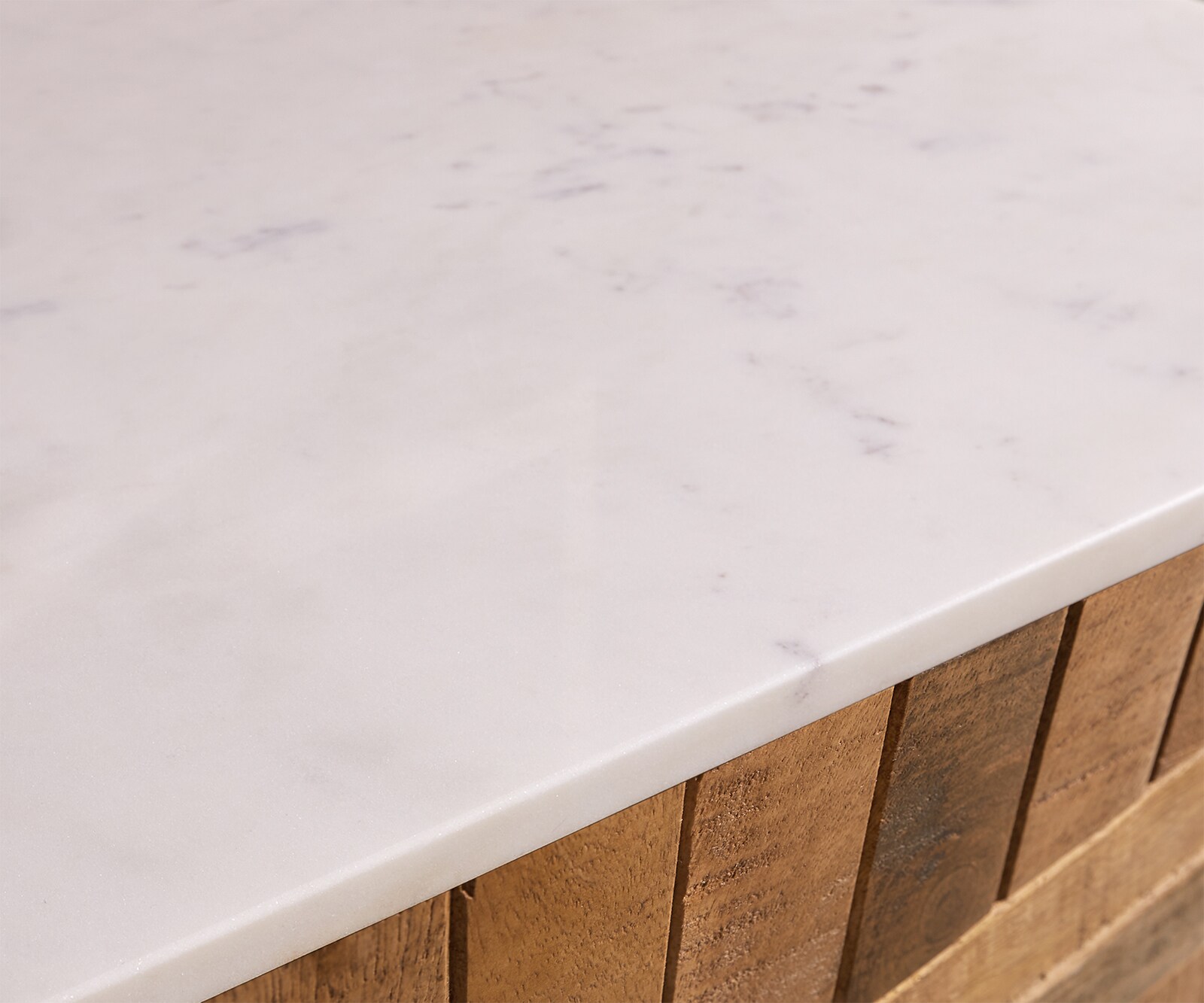 Sideboard Bahan 145 cm Mango Teak 4 Türen 1 Fach Marmorplatte weiss Winkelfuß Edelstahl 2