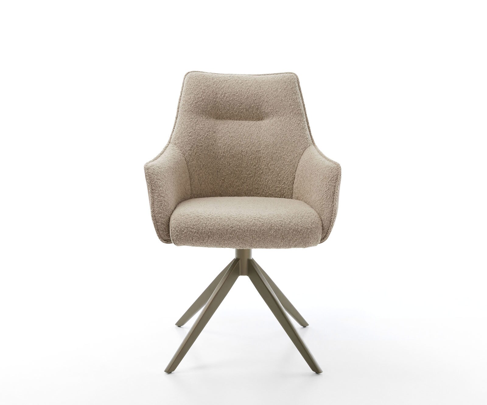 Drehstuhl Alja-Flex mit Armlehnen Materialmix Schlamm Kreuzgestell breit Effektfinish Titan 360° drehbar Wippfunktion Taschenfederkern 1