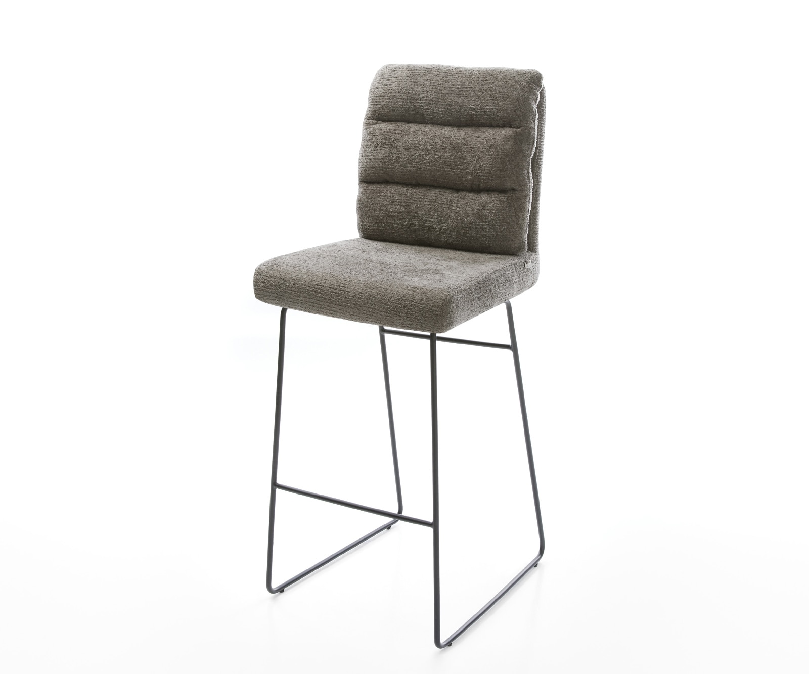 Chaise-de-bar Pela-Flex Bouclé doux Boue Pied trapèze noir Noir 1