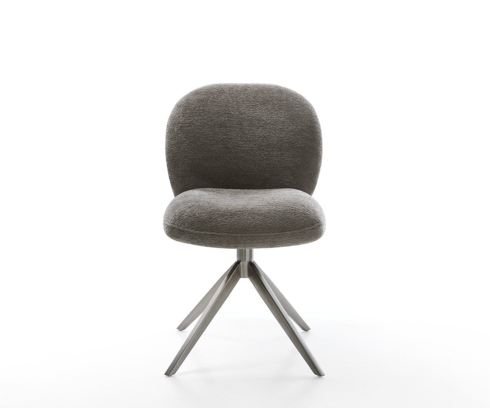 Chaise-pivotante Nube-Flex bouclé doux couleur boue pied croisé large grafiete pivotement sur 360° fonction bascule resorts ensachés 1