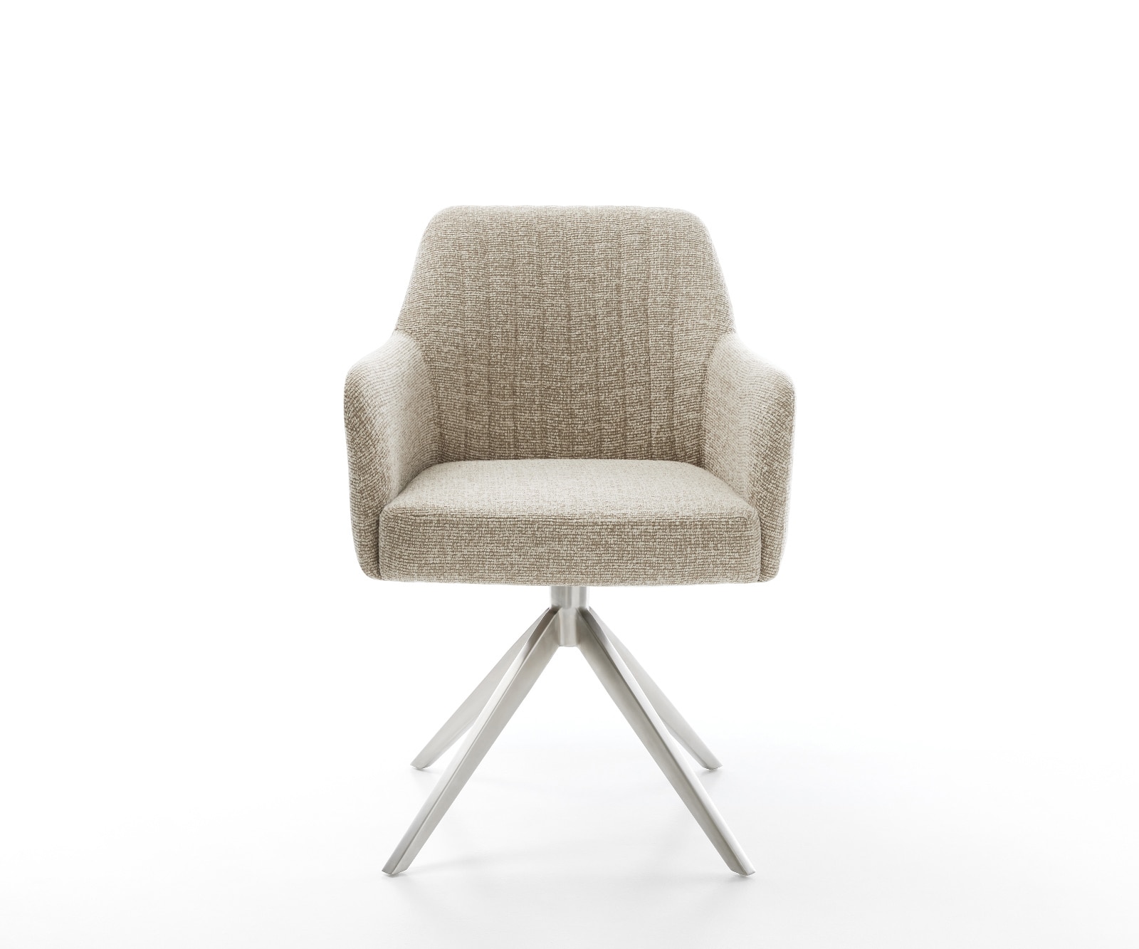 Drehstuhl Greg-Flex Webstoff Soft Beige Kreuzgestell breit Edelstahl 360° drehbar Wippfunktion Taschenfederkern 1 Drehstuhl Greg-Flex Webstoff Soft Beige Kreuzgestell breit Edelstahl 360° drehbar Wippfunktion Taschenfederkern 1
