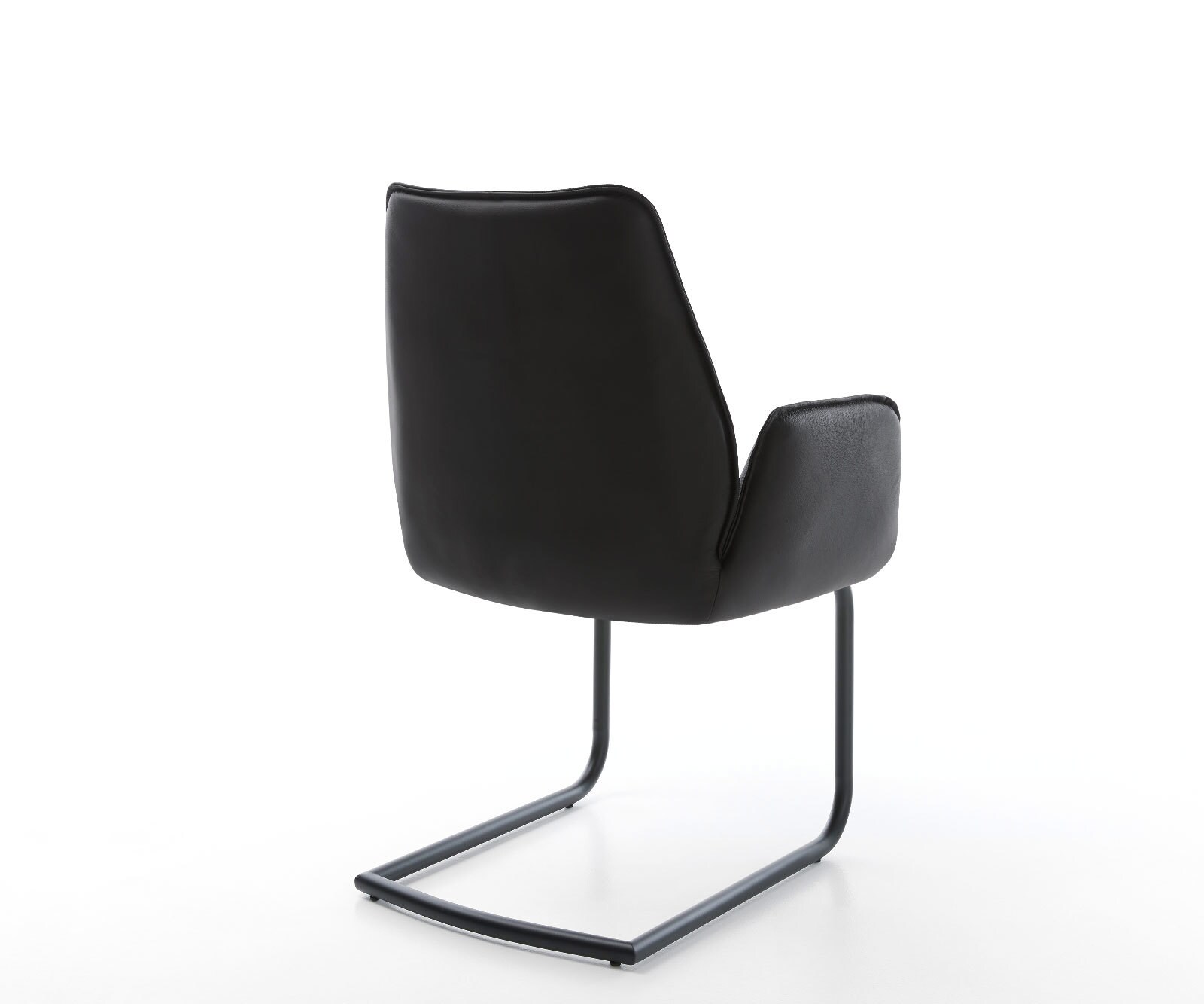 Cantilever Zoa-Flex cuir de vache noir pied cantilever rond noir ressorts ensachés 5