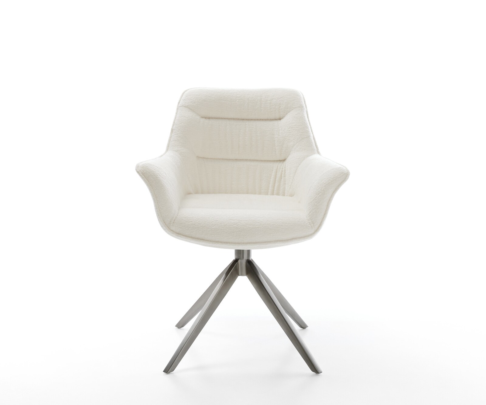 Drehstuhl Kaira-Flex Bouclé Soft Beige Kreuzgestell breit Graphit 360° drehbar Wippfunktion 2