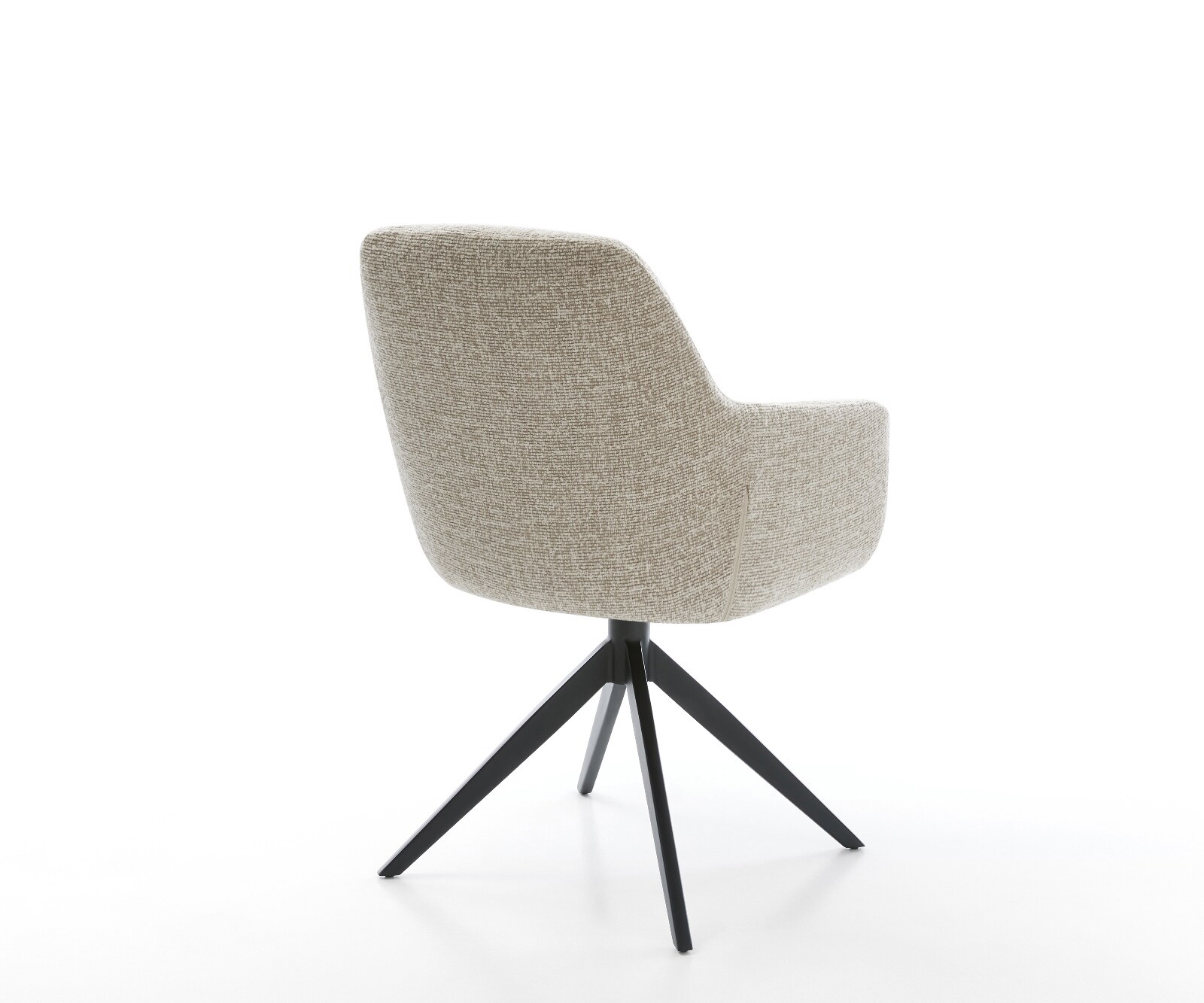Drehstuhl Pejo-Flex Webstoff Soft Beige Kreuzgestell breit Schwarz 360° drehbar Wippfunktion Taschenfederkern 5