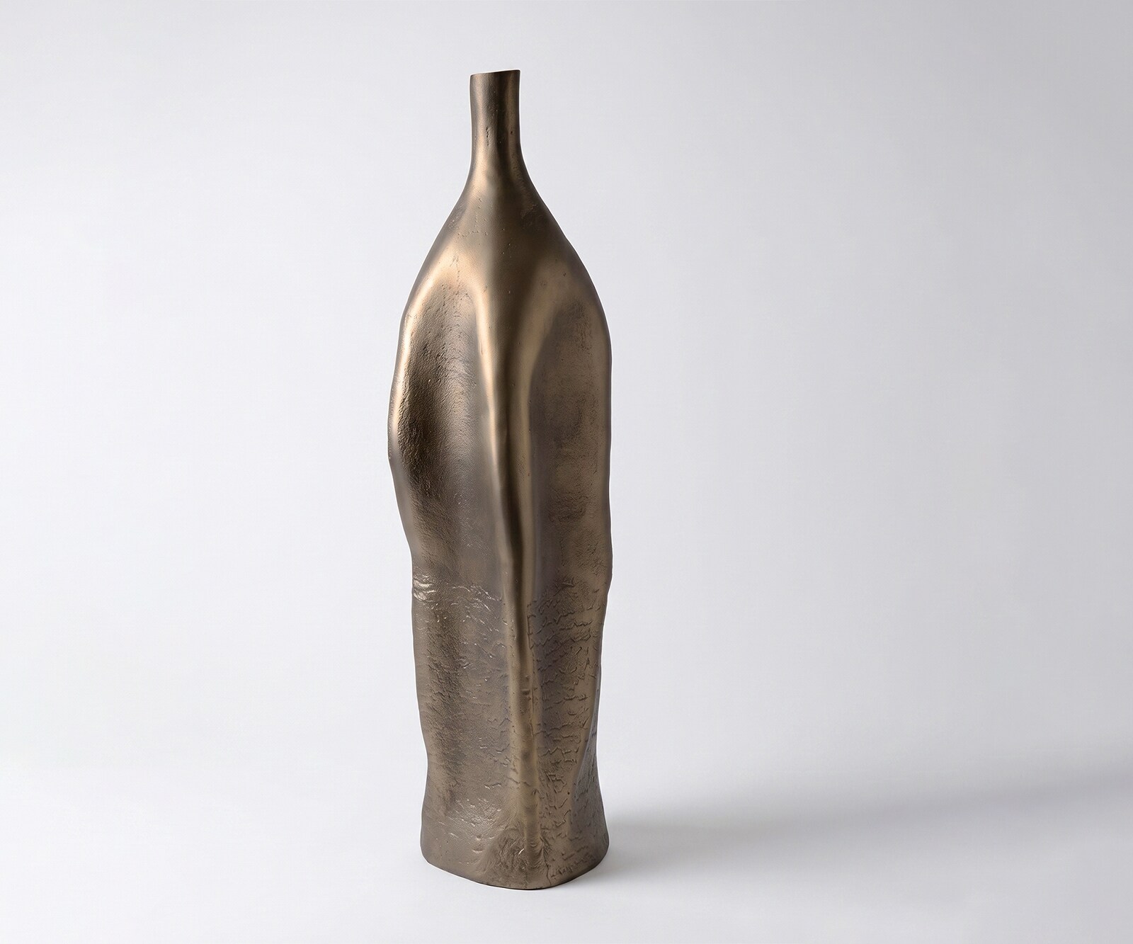 Vase Norevo B18 x T18 x H61 cm Aluminium Aurum Satin Gegossen