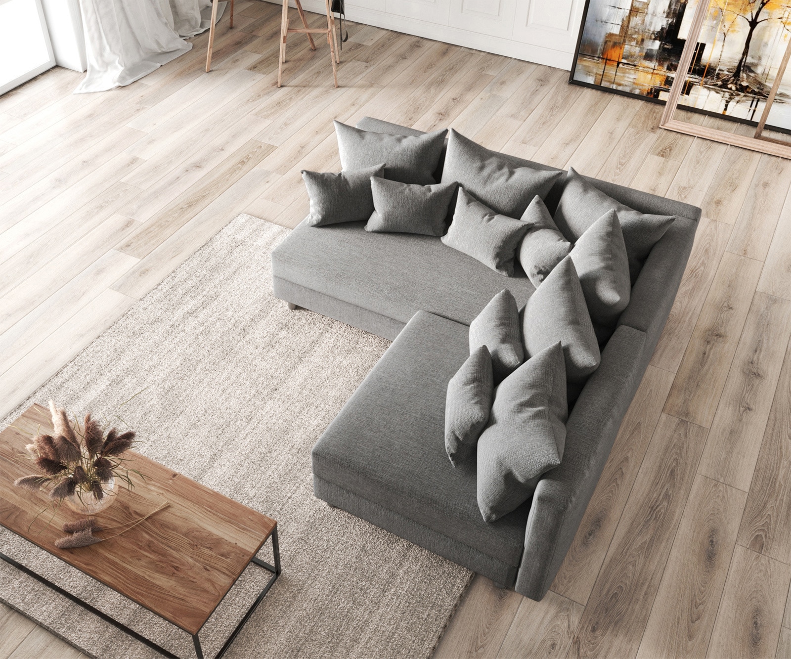 Ecksofa Clovis Grau Flachgewebe Ottomane Links Modulsofa 3 Ecksofa Clovis Grau Flachgewebe Ottomane Links Modulsofa 3