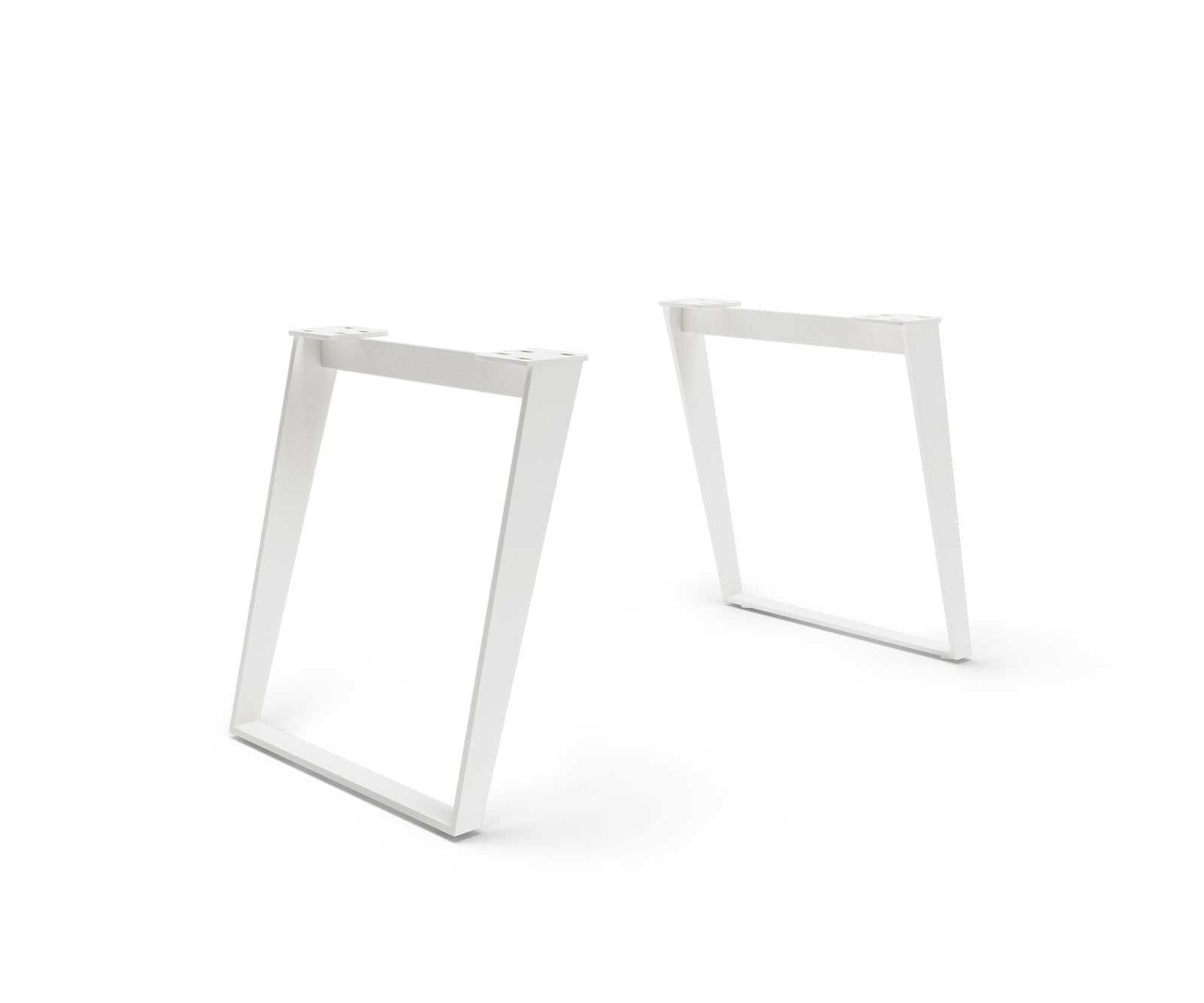 Pieds-de-table Métal Blanc Oblique (lot de 2)
