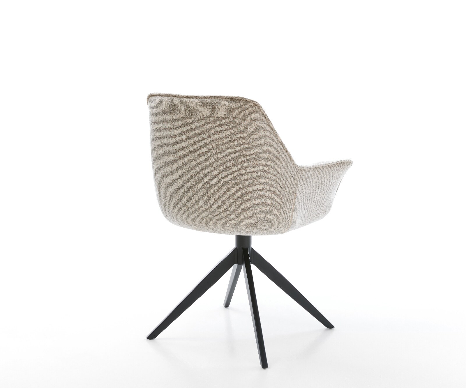 Drehstuhl Kaira-Flex Webstoff Soft Beige Kreuzgestell breit Schwarz 360° drehbar Wippfunktion 5