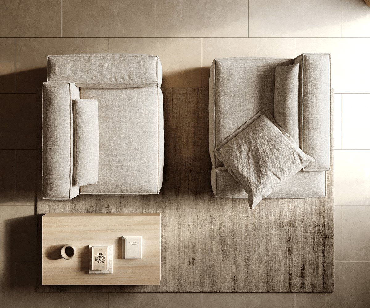 Grand canapé Freestyle Cozy 280x110 cm Tissu tissé beige doux 5