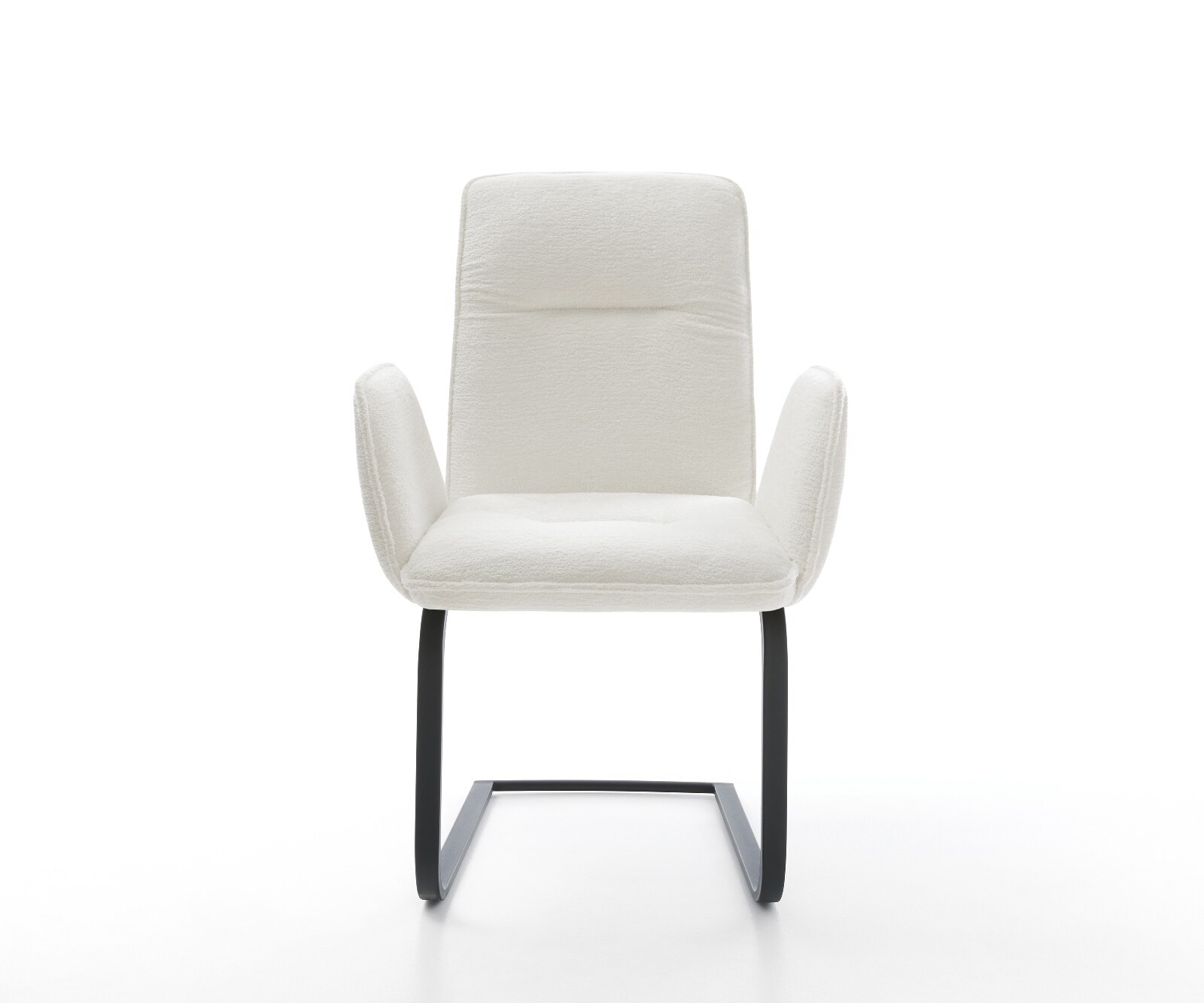 Cantilever Vinja-Flex bouclé doux beige pied cantilever plat noir 2