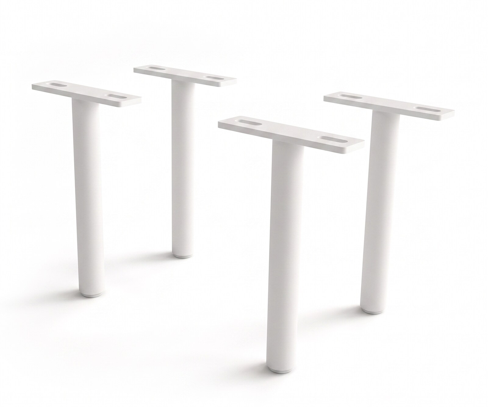 Fuß Rund Metall Weiß 20cm (4er Set)