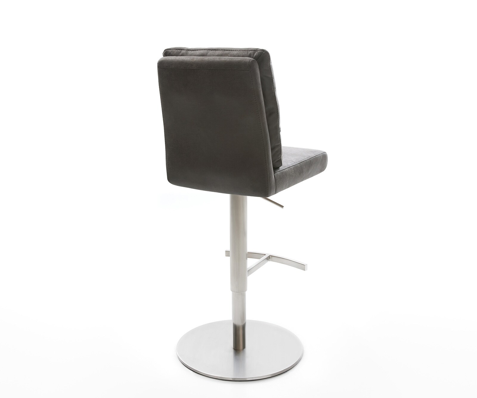 Chaise-de-bar Pela-Flex vintage anthracite base tournante réglable en haut acier inoxydable 4