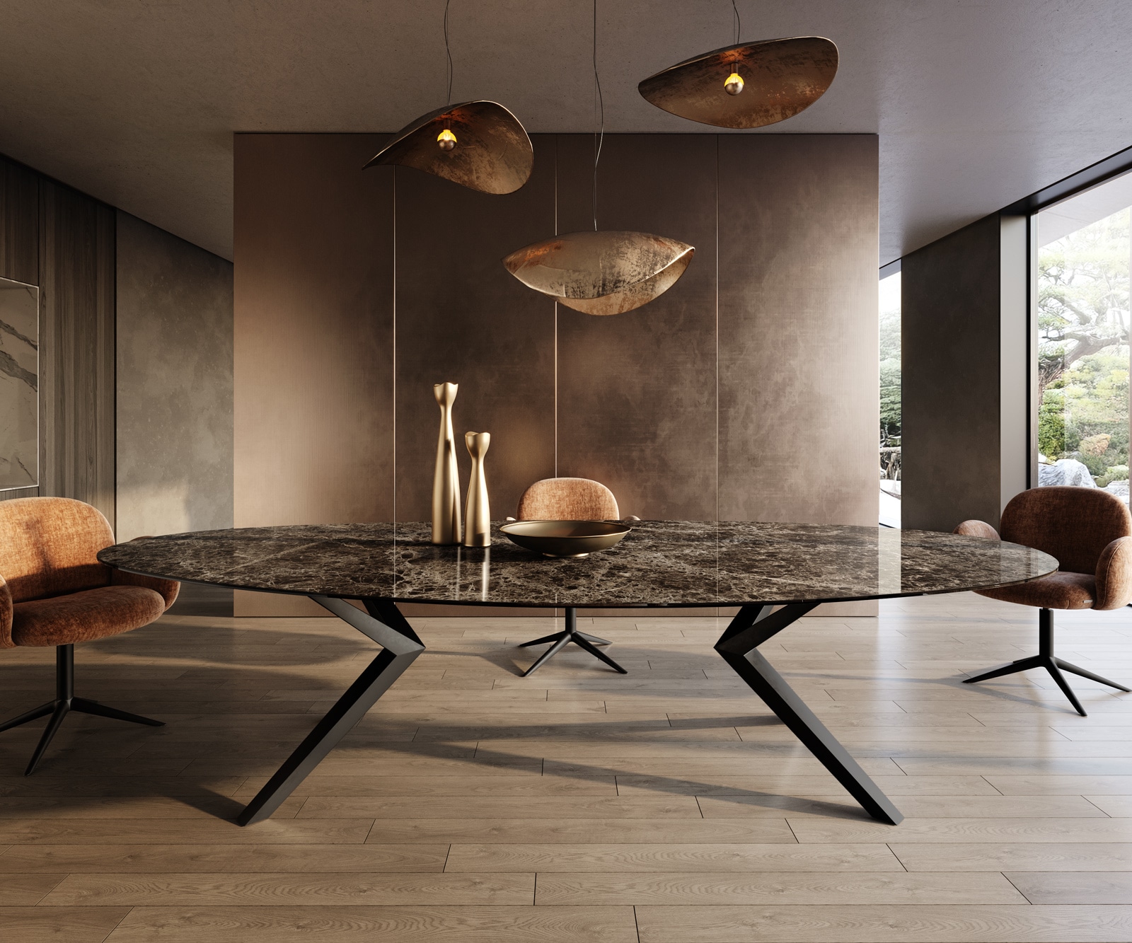 Esstisch Edge Oval 315x150 Keramik Laminam®Emperador Extra Lucidato Dunkelbraun Zenthara kantig Metall Schwarz 1 Esstisch Edge Oval 315x150 Keramik Laminam®Emperador Extra Lucidato Dunkelbraun Zenthara kantig Metall Schwarz 1