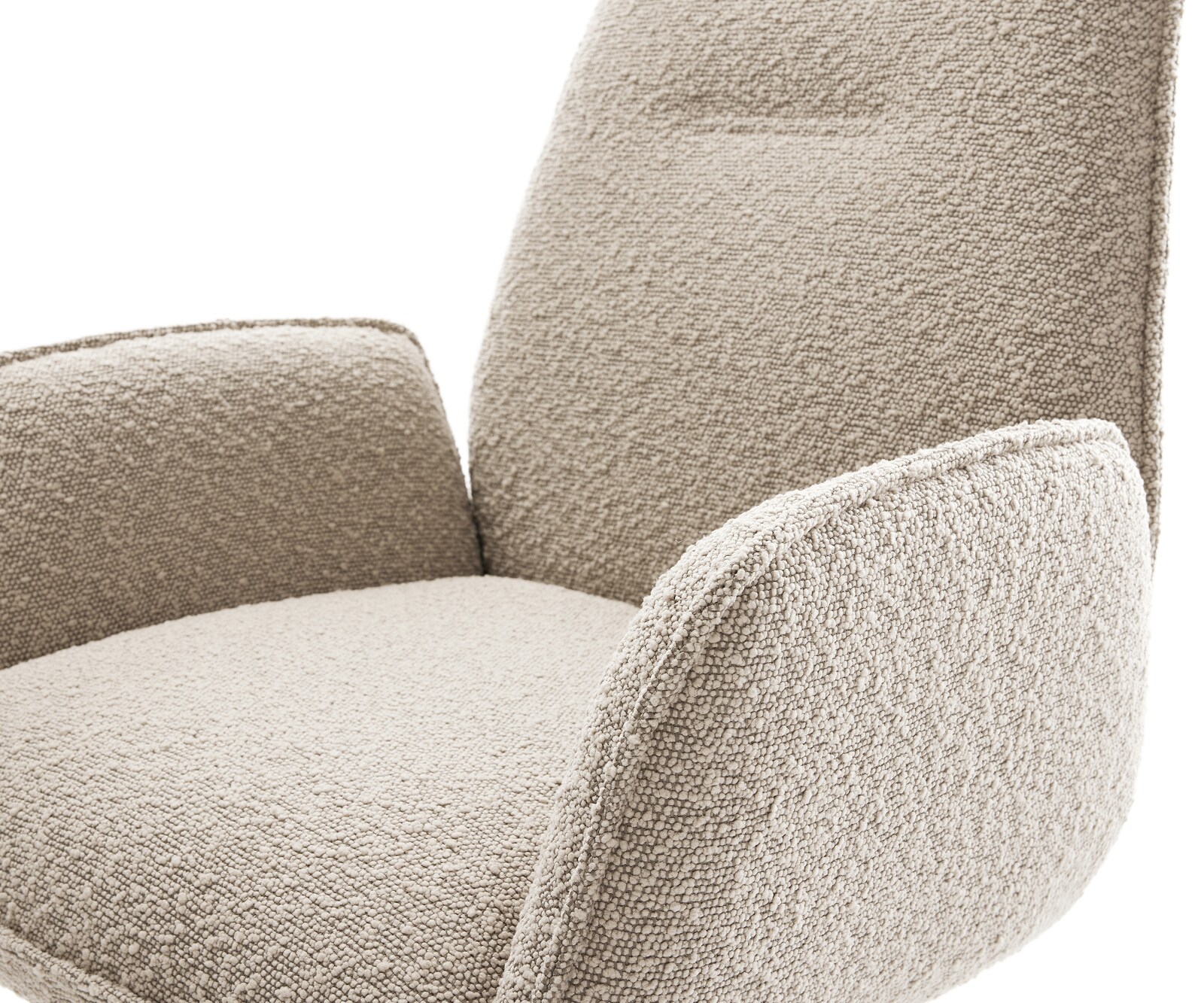 Drehstuhl Zoa-Flex Bouclé Schlamm Kreuzgestell breit Effektfinish Titan 360° drehbar Wippfunktion Taschenfederkern 3