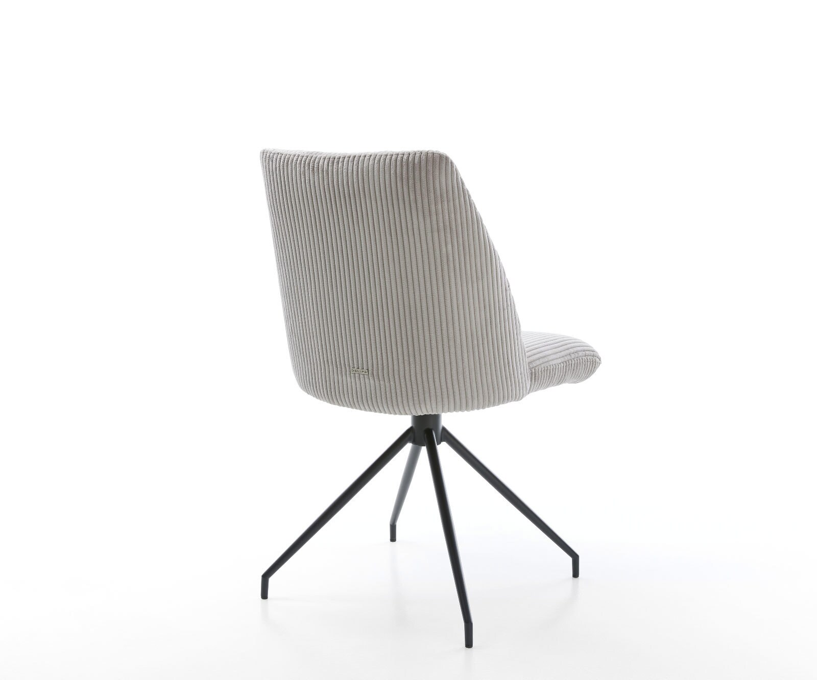 Chaise-pivotante Elso-Flex côtelé gris argenté pied croisé conique noir pivotement sur 180° ressorts ensachés 5