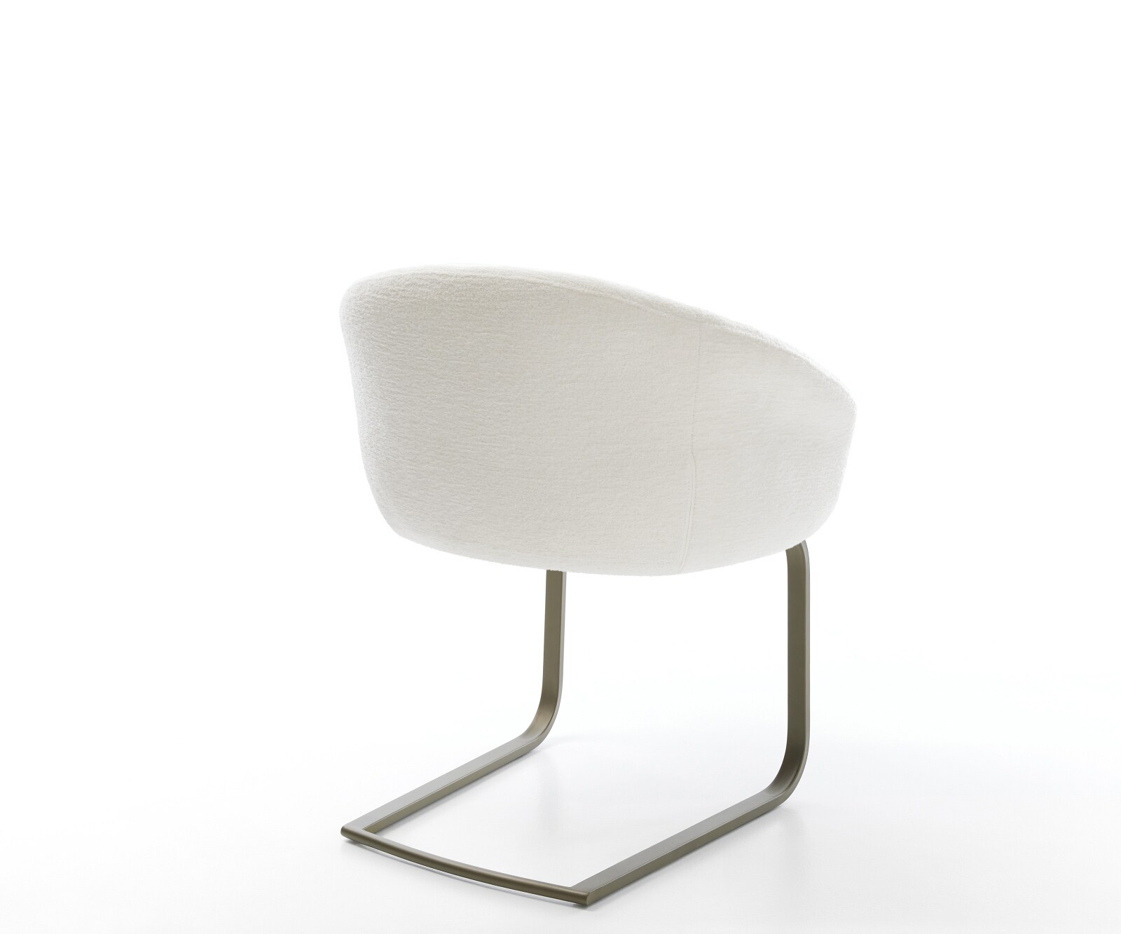 Freischwinger Vinka-Flex mit Armlehnen Bouclé Soft Beige Freischwinger flach Effektfinish Titan Taschenfederkern 5