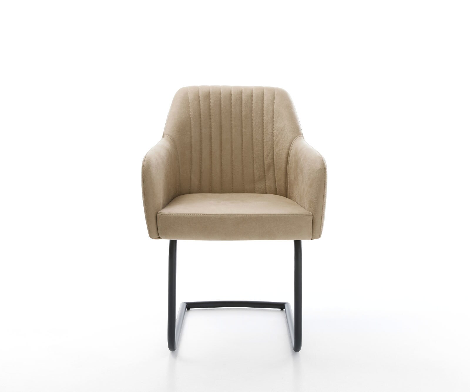 Cantilever Greg-Flex microvelours beige vintage pied cantilever rond noir ressorts ensachés 2