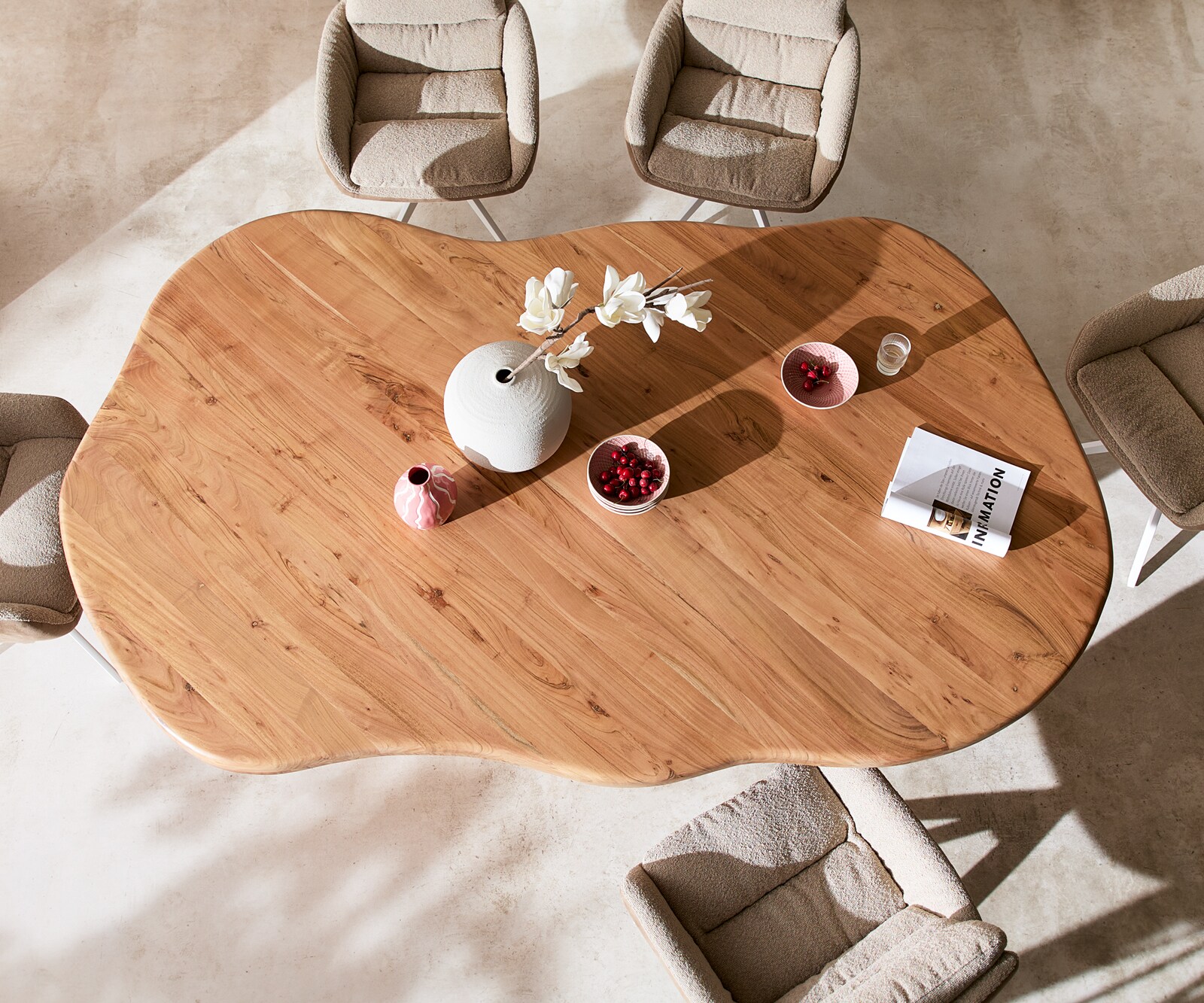 Esstisch Herkon 240x140 Akazie Natur Holzgestell 3