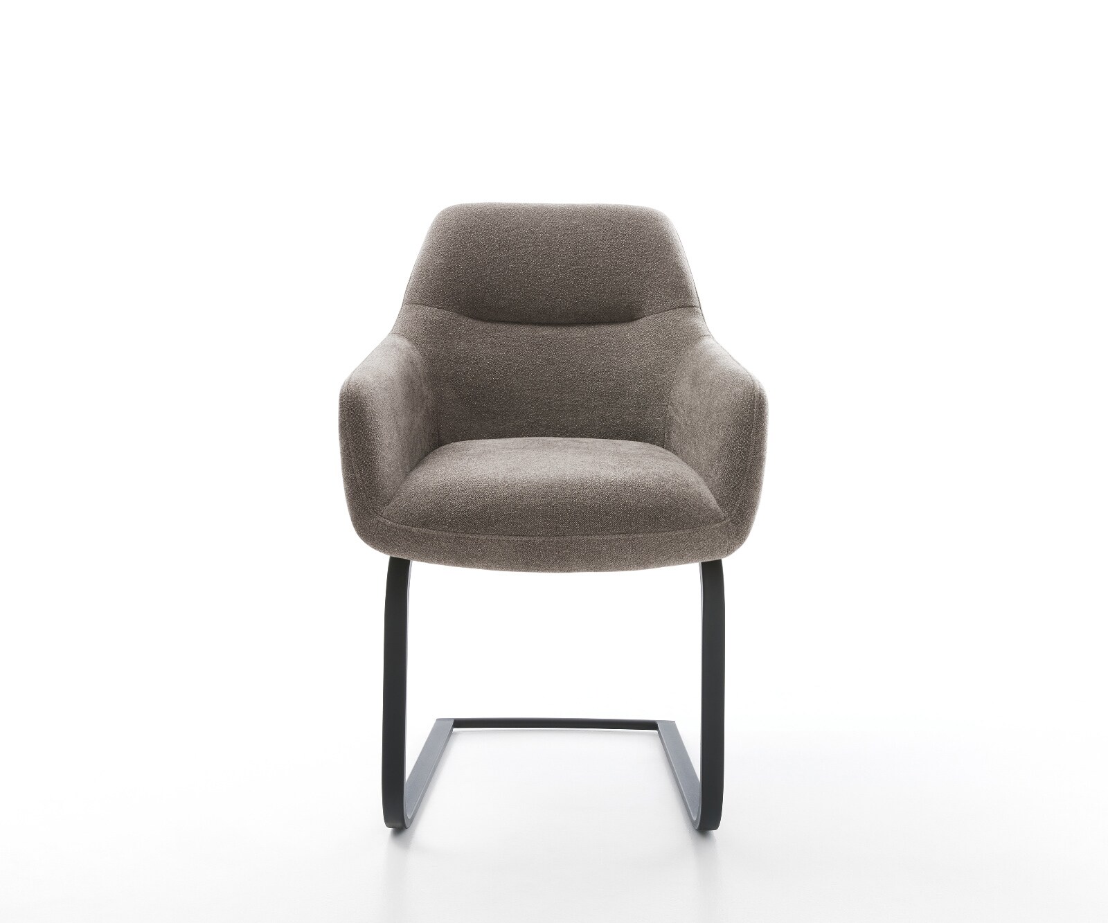 Cantilever Pejo-Flex tissu structuré doux taupe pied cantilever plat noir ressorts ensachés 1