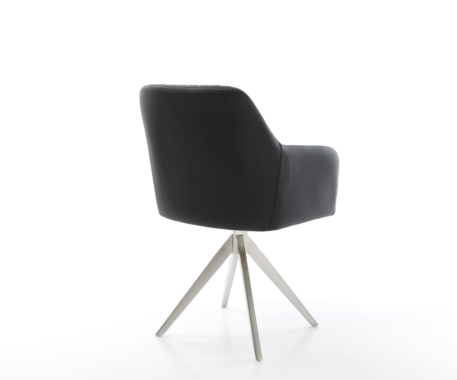 Esszimmerstuhl Greg-Flex Echt-Leder Schwarz Kreuzgestell kantig Edelstahl Taschenfederkern 4 Esszimmerstuhl Greg-Flex Echt-Leder Schwarz Kreuzgestell kantig Edelstahl Taschenfederkern 4