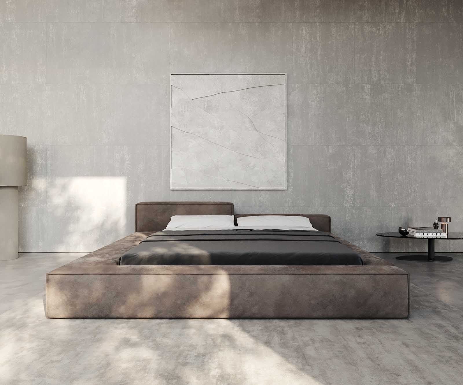 Polsterbettgestell Kalinea 180x200 cm Mikrofaser Taupe Vintage 1 Polsterbettgestell Kalinea 180x200 cm Mikrofaser Taupe Vintage 1