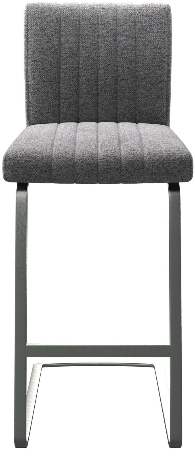 Barstuhl Luiga-Flex Strukturstoff Hellgrau Freischwinger flach Edelstahl 3 Barstuhl Luiga-Flex Strukturstoff Hellgrau Freischwinger flach Edelstahl 3