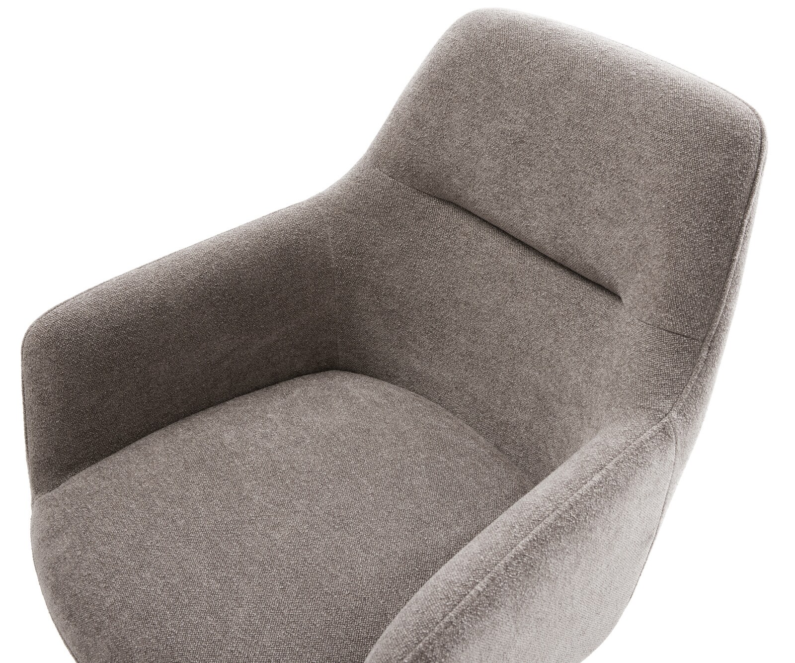Chaise-de-salle-à-manger Pejo-Flex tissu structuré doux taupe pied trapèze noir ressorts ensachés 3