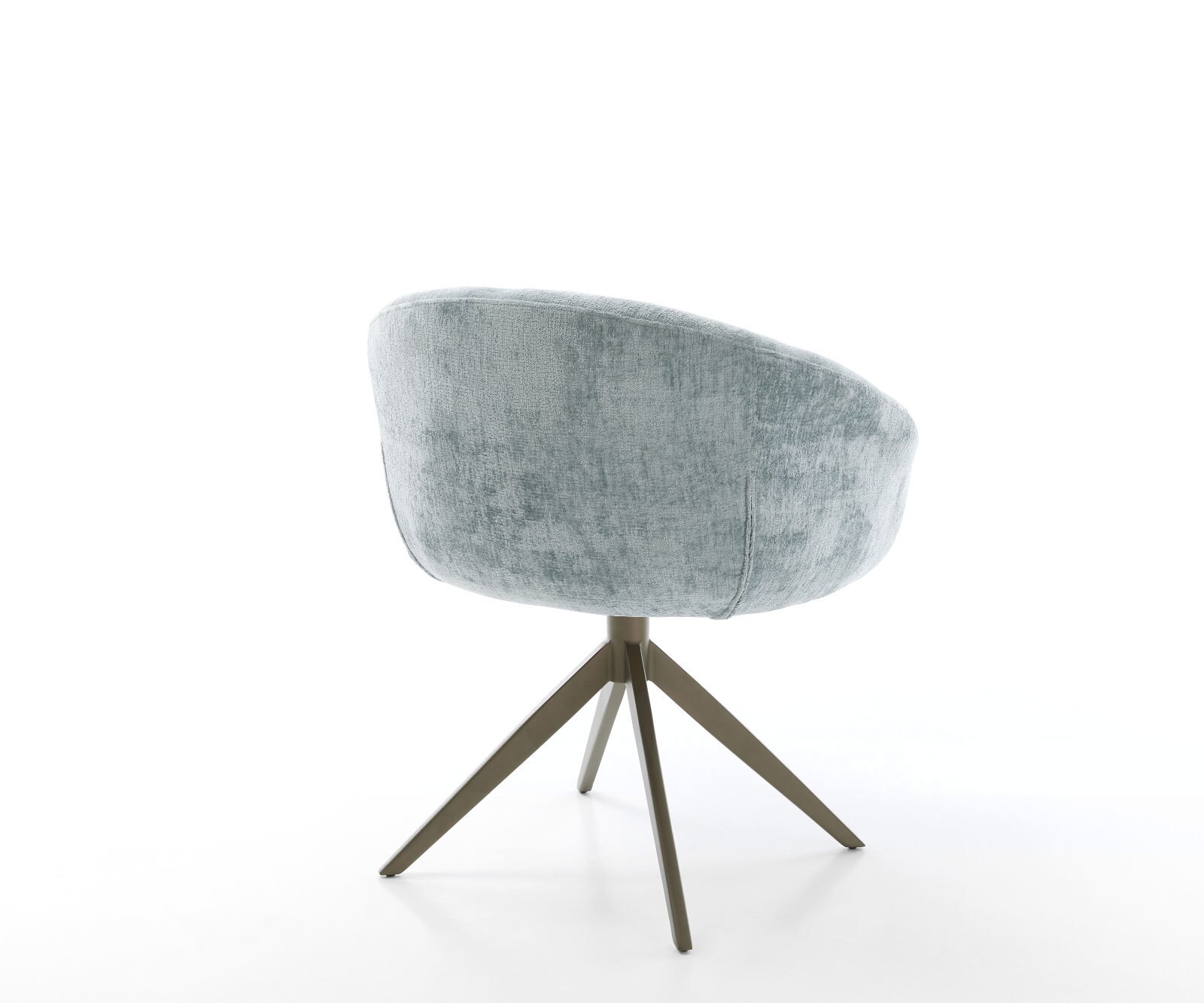 Drehstuhl Vinka-Flex mit Armlehnen Chenille Pastellblau Kreuzgestell breit Effektfinish Titan 360° drehbar Wippfunktion Taschenfederkern 4