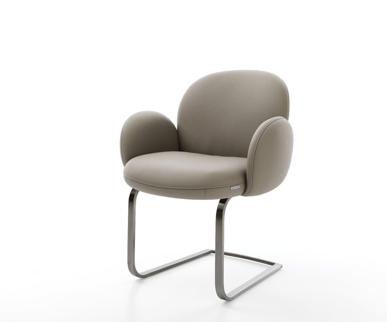 Cantilever Nube-Flex mit Armlehnen cuir de vache couleur boue pied cantilever plat grafiete ressorts ensachés 1