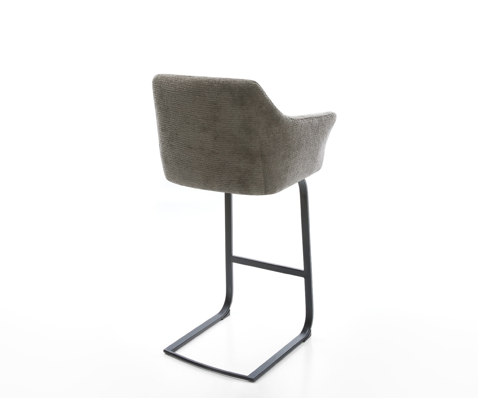 Chaise-de-bar Yulo-Flex Bouclé doux Boue Pied cantilever plat noir Noir 4