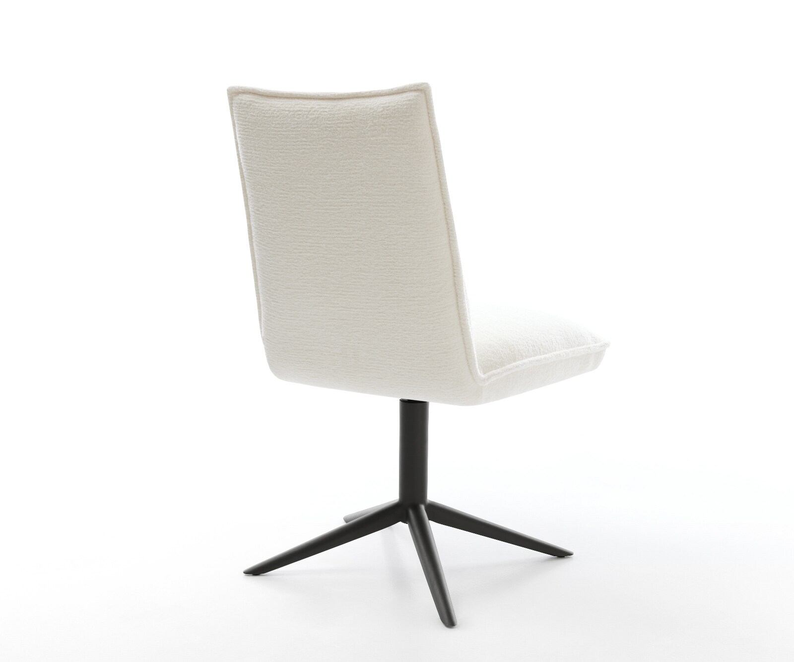 Drehstuhl Lelio-Flex Bouclé Soft Beige Fußkreuz Schwarz 360° drehbar Wippfunktion Taschenfederkern 4