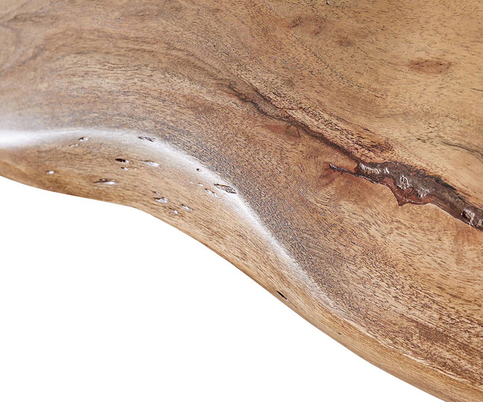 Table-à-manger Edge 200x100 acacia nature acier inoxydable large Live-Edge 5